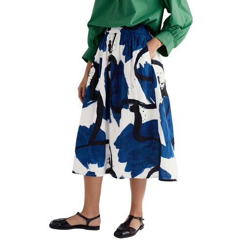 Seasalt Cornwall Mevagissey Skirt - Paint Canvas Dark Voyage